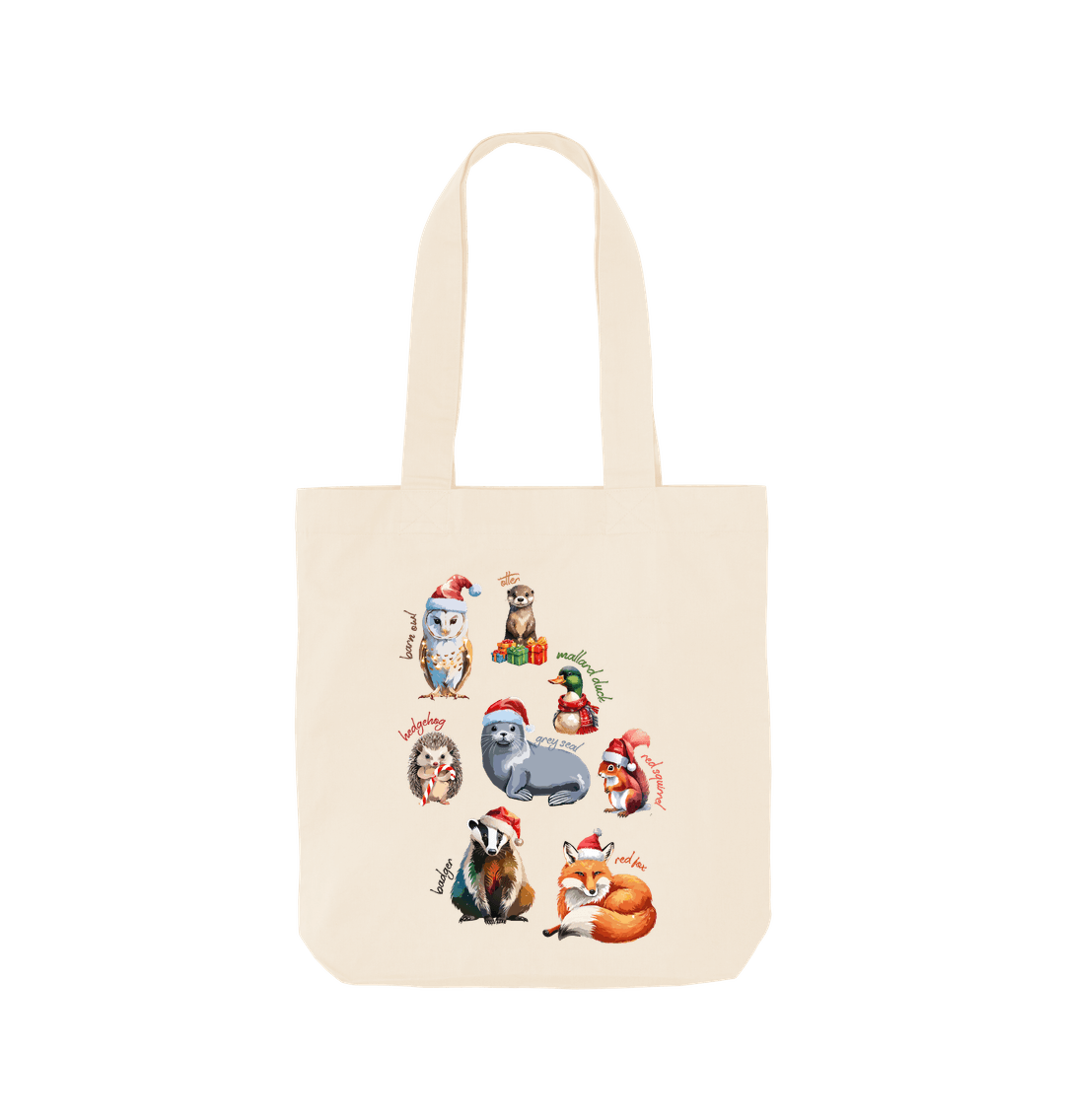 Natural Festive Animals Tote Bag - Teemill