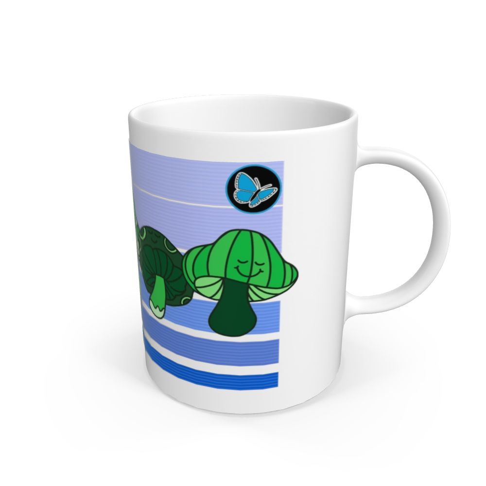 White Happy Fungi Mug