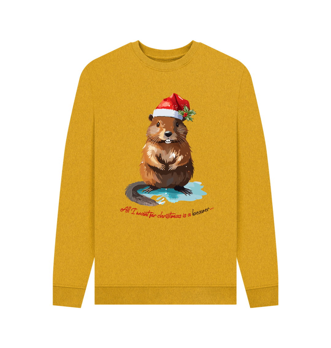 Sunflower Yellow Beaver Christmas Jumper - Teemill