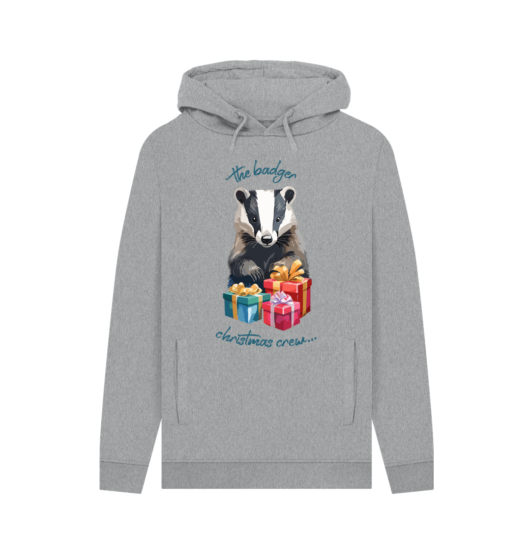 Light Heather Badger Christmas Hoodie - Teemill