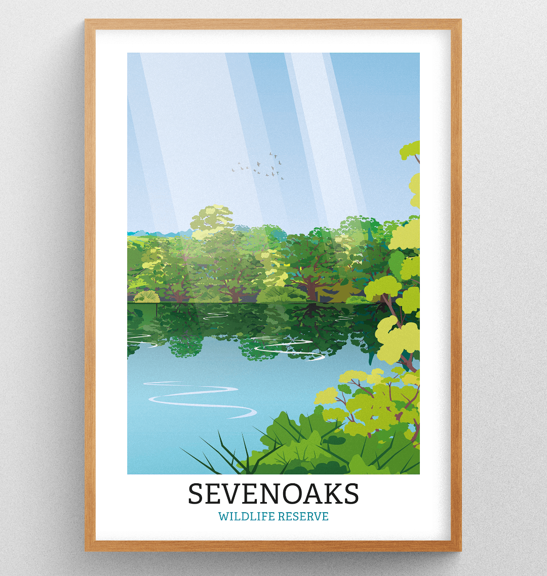 Sevenoaks Wildlife Reserve Illustrated Print A3