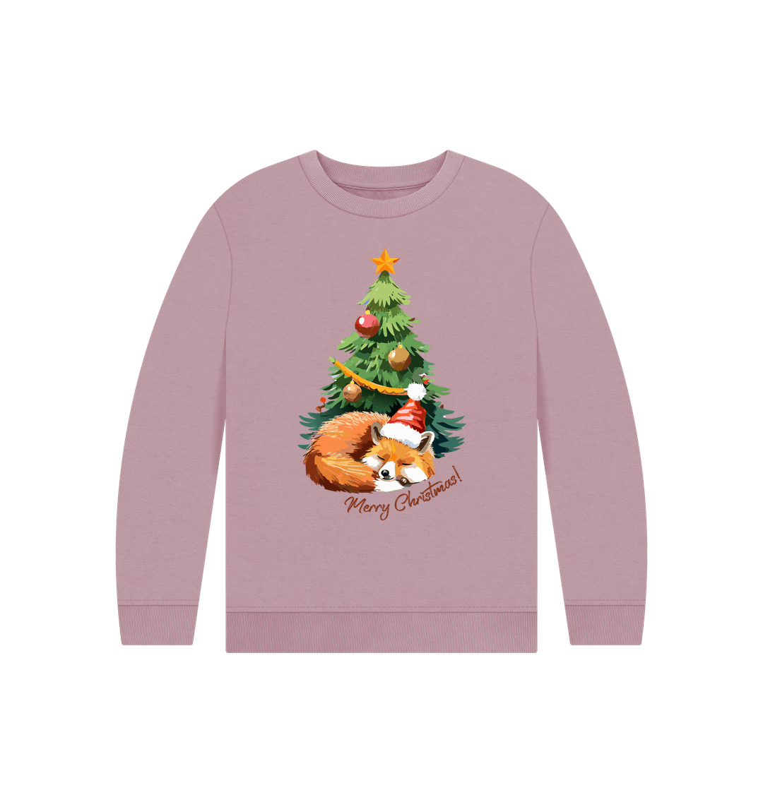 Mauve Festive Fox Jumper - Teemill