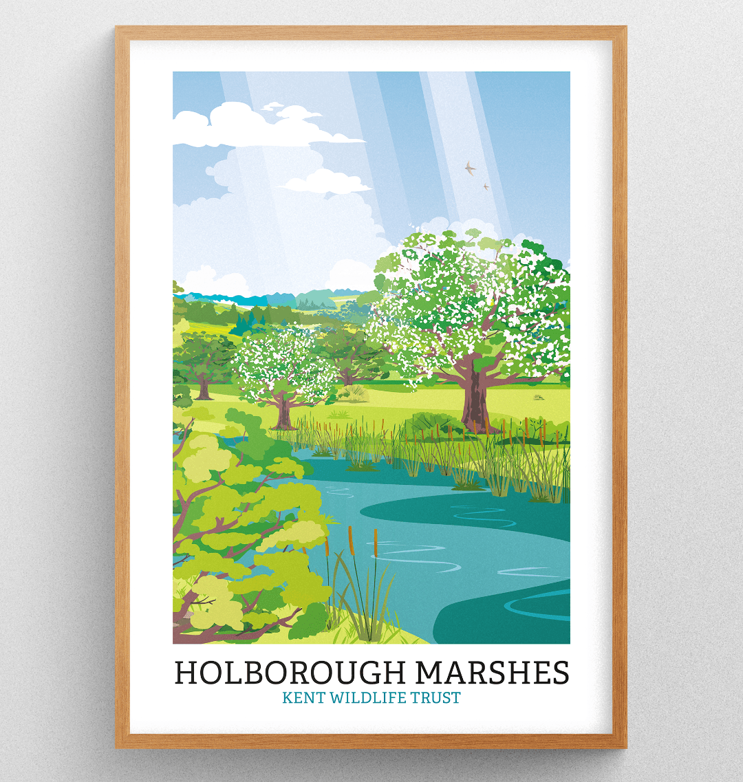 Holborough Marshes Illustrated Print A3