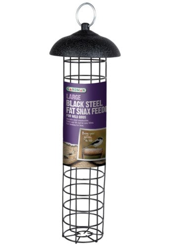 Large Black Steel Fat Snax Feeder