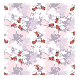 Red Headed Cardinal Beetles Foil Greeting Card