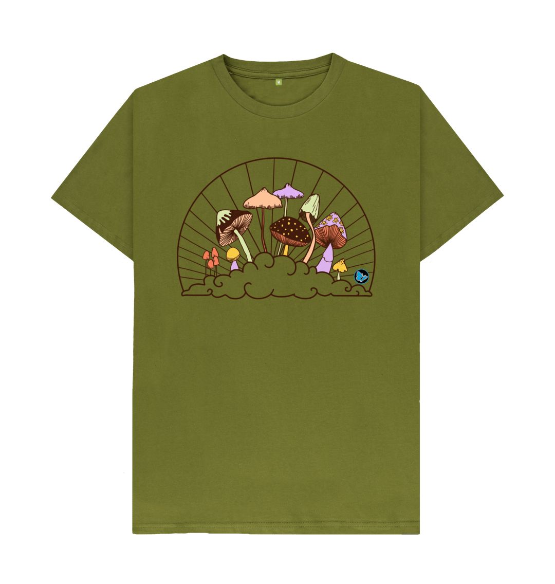 Moss Green Fungi in the Clouds T-Shirt - Children - Teemill