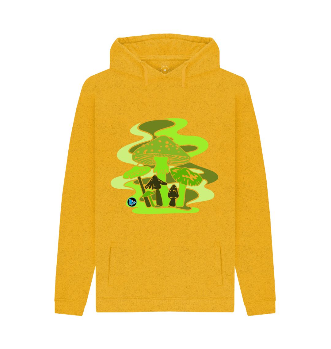Sunflower Yellow Remill Neon Green Mushroom Hoodie - Teemill