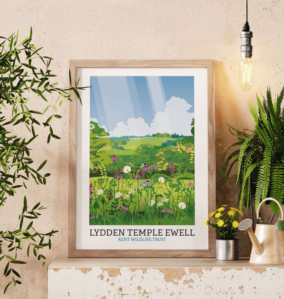 Lydden Temple Ewell Illustrated Print A3