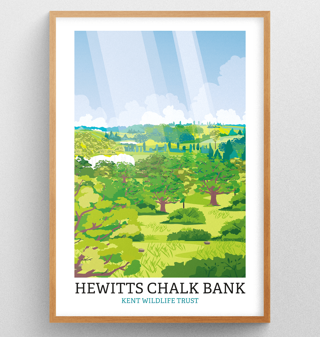 Hewitts Chalk Bank Illustrated Print A3