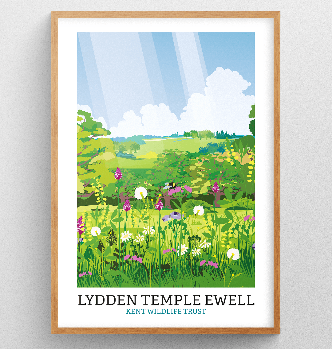 Lydden Temple Ewell Illustrated Print A3