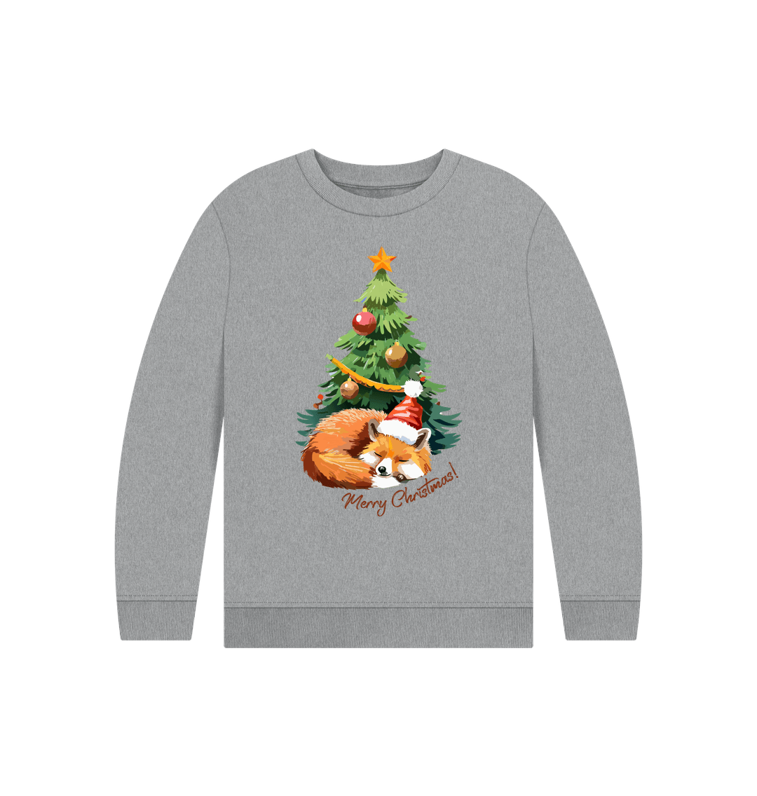 Athletic Grey Festive Fox Jumper - Teemill