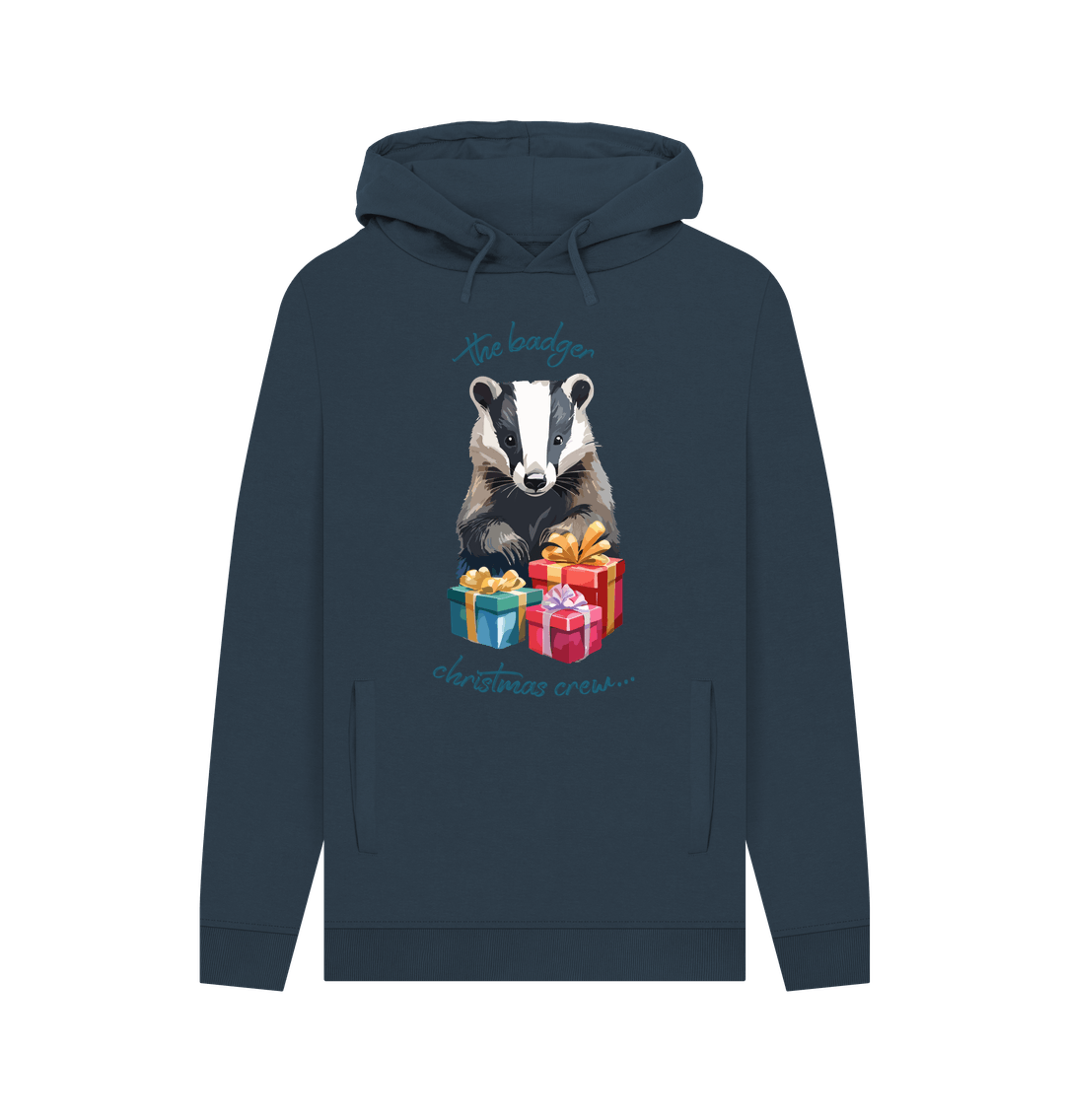 Navy Badger Christmas Hoodie - Teemill