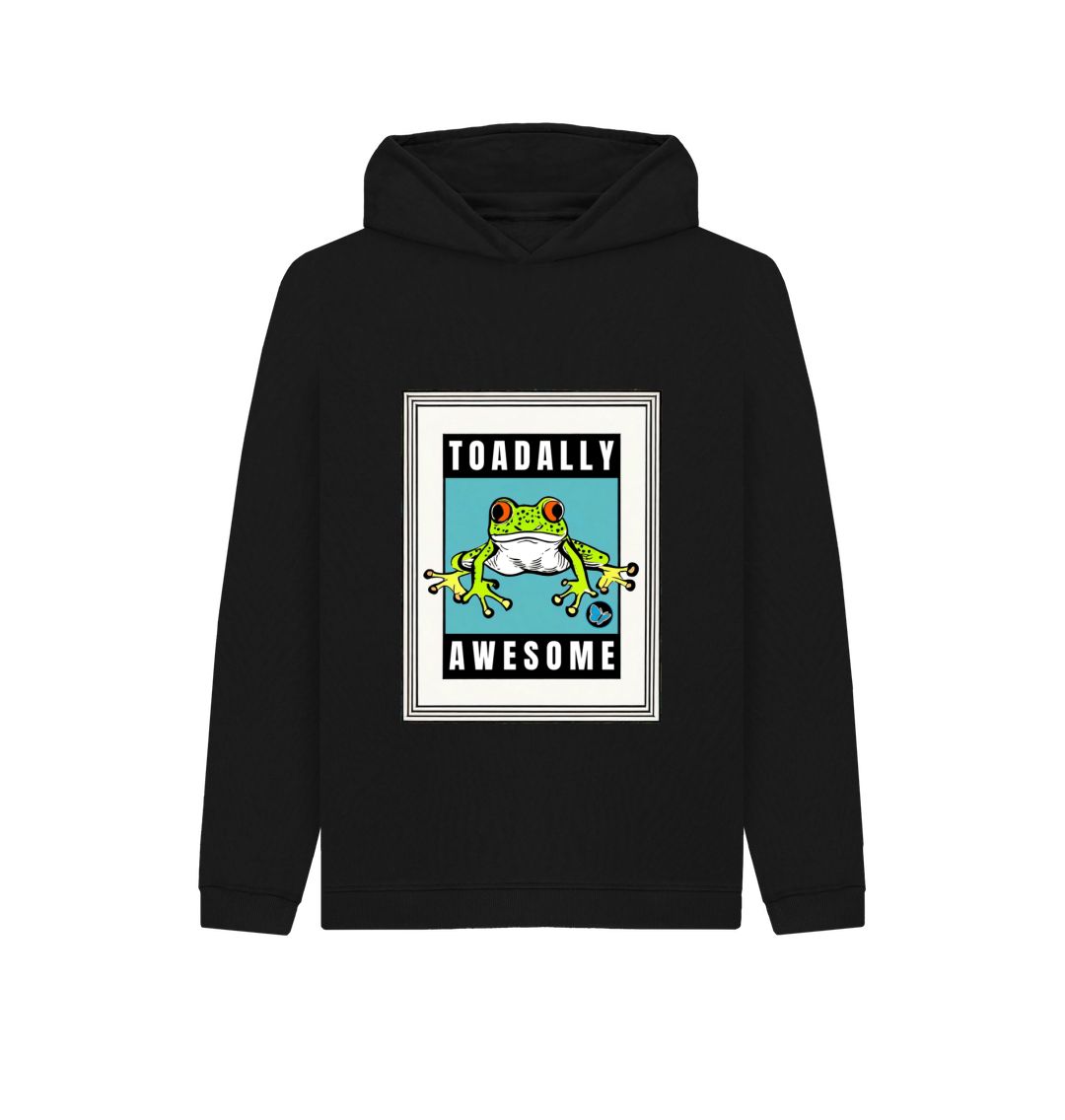Black Toadally Awesome Hoodie - Children - Teemill