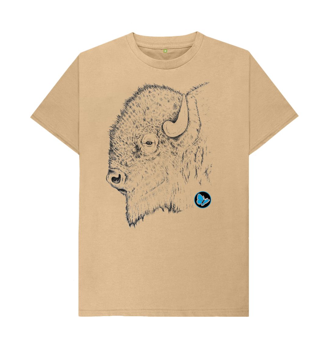 Sand Bison Side View T-Shirt - Teemill