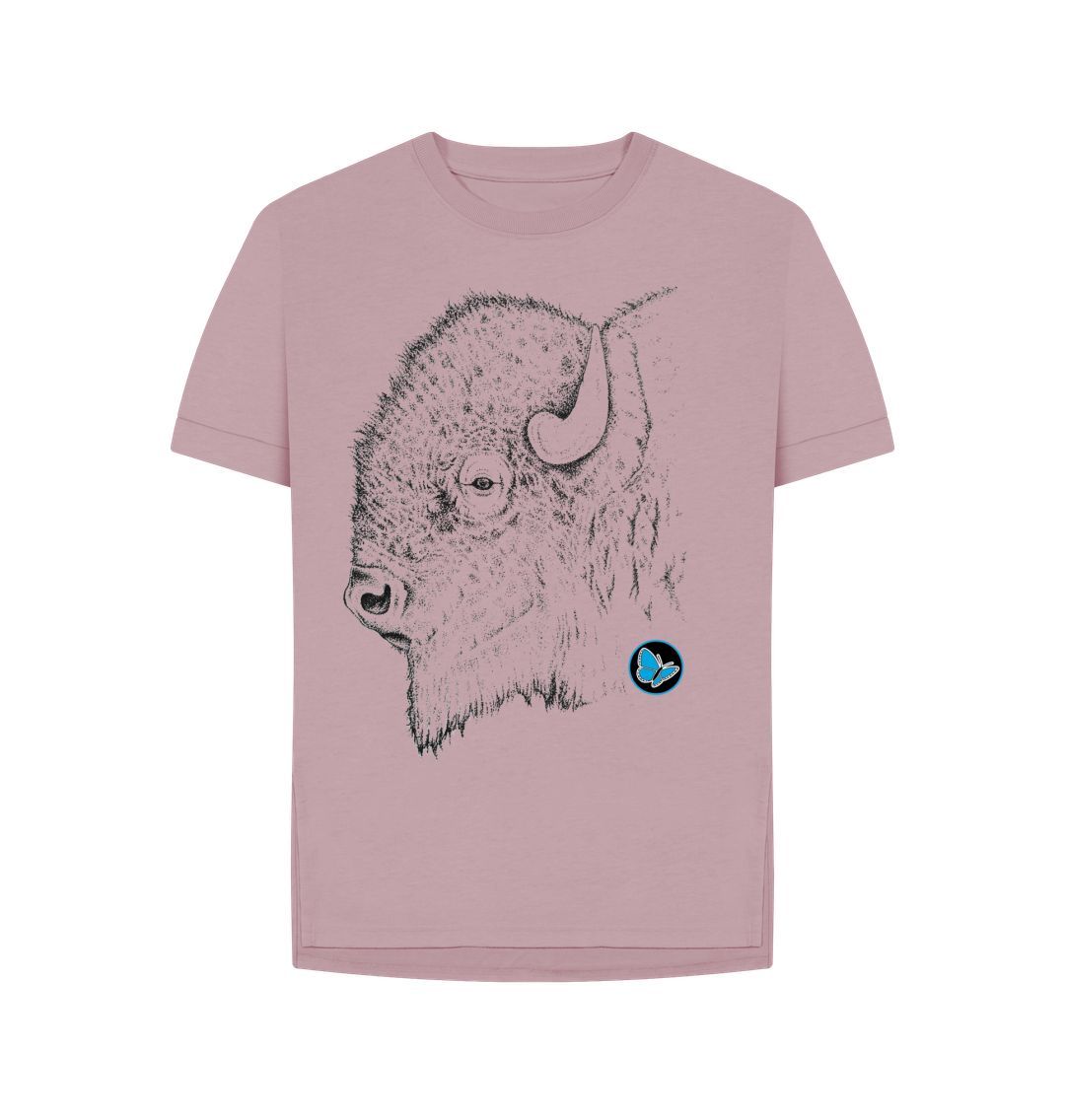 Mauve Bison Side View T-Shirt - Women