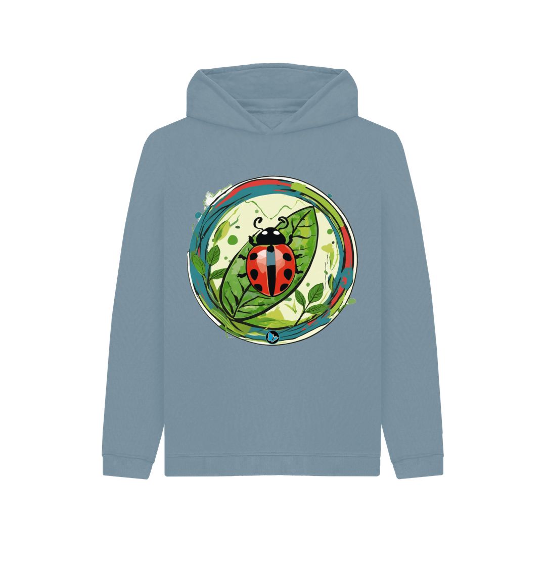 Stone Blue Ladybird hoodie - Children - Teemill