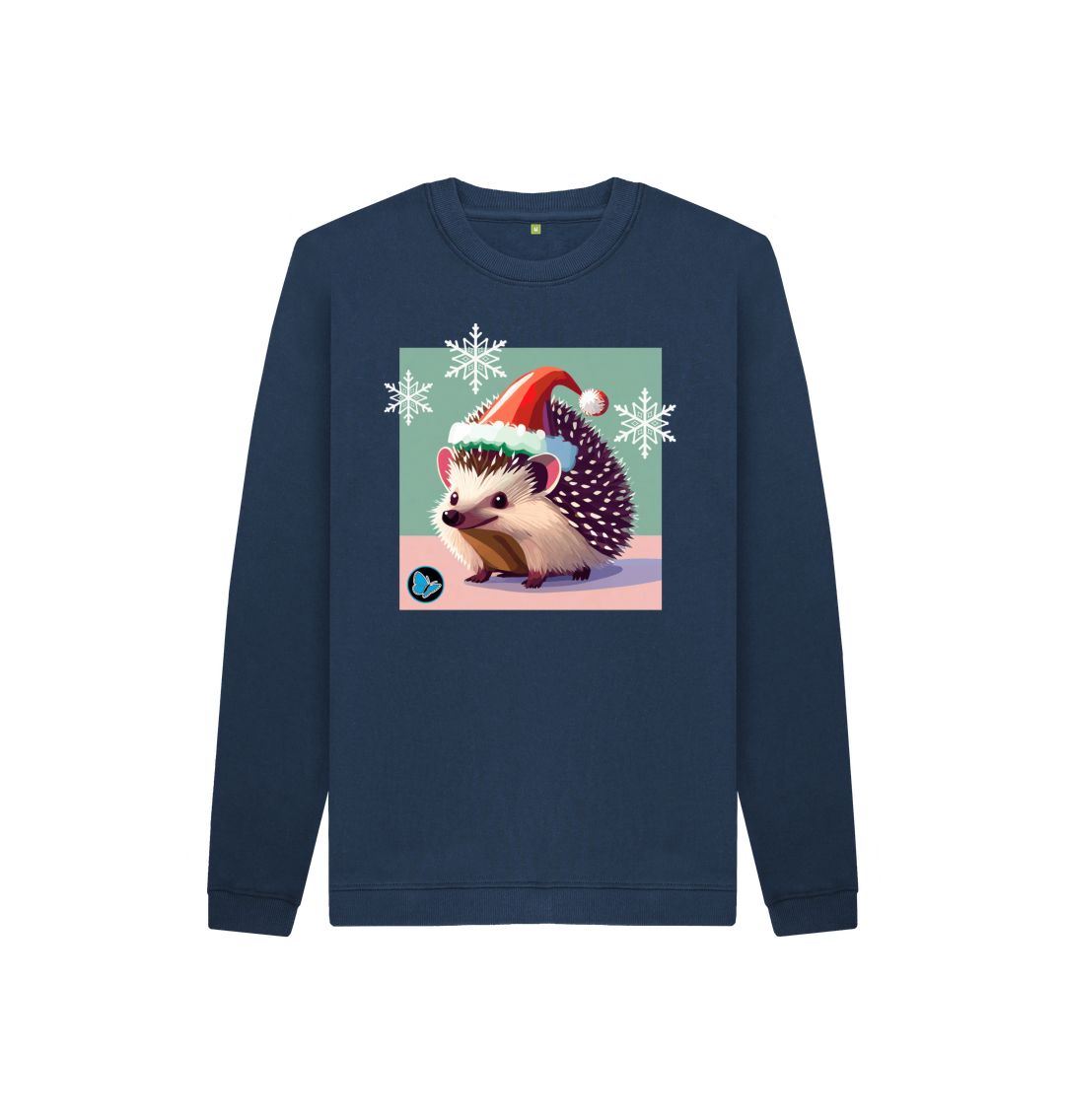 Navy Blue Hedgehog Christmas Jumper - Children - Teemill