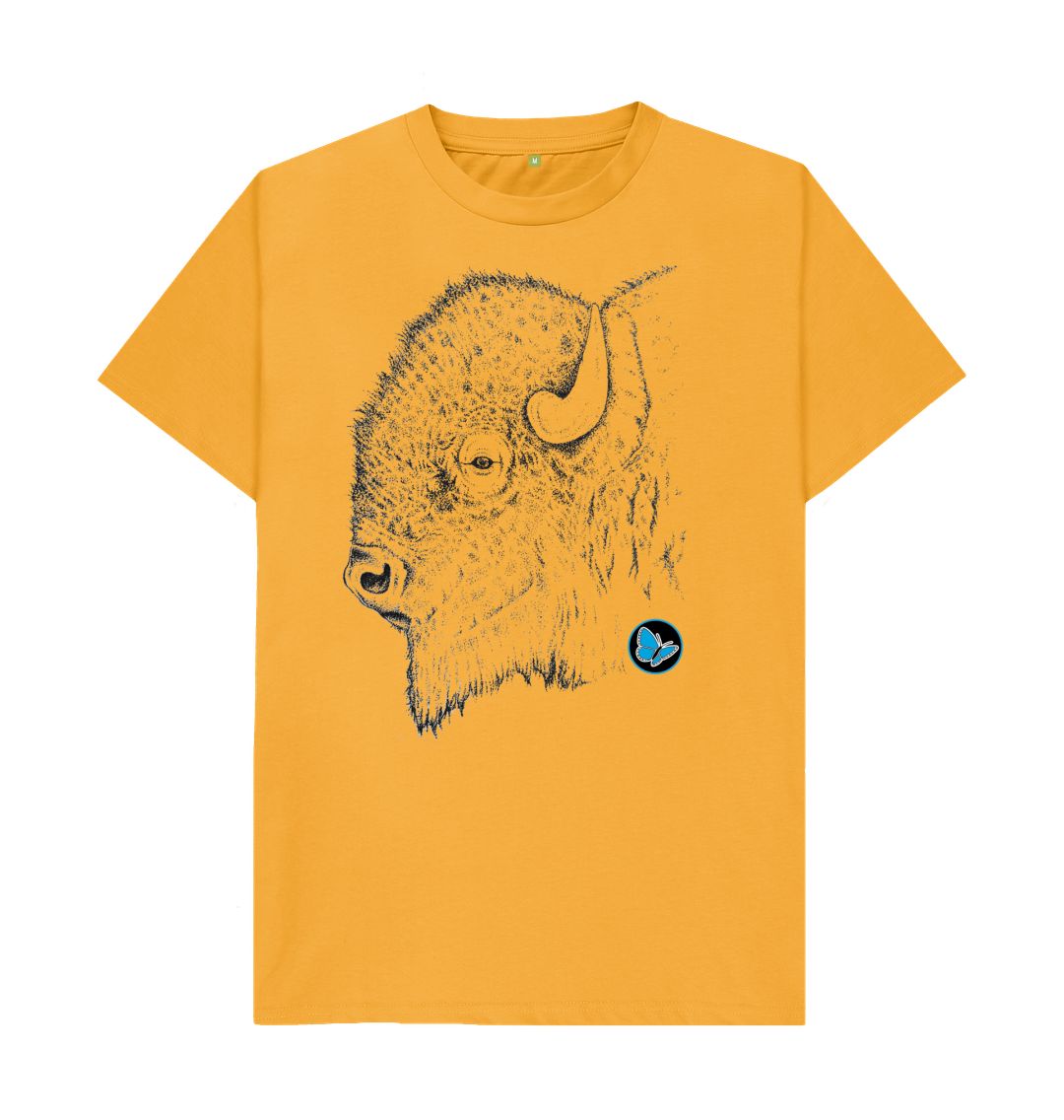 Mustard Bison Side View T-Shirt - Teemill