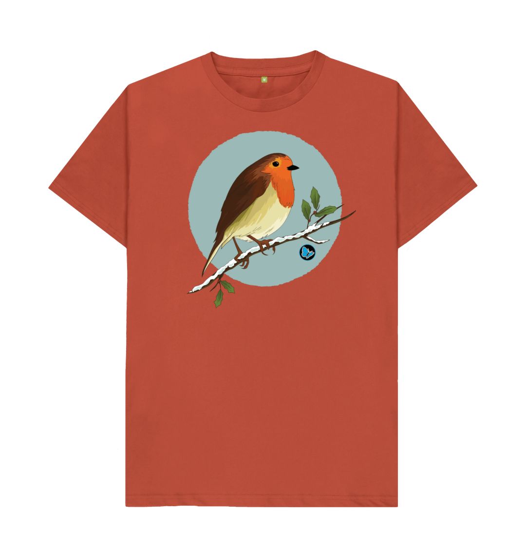 Rust Christmas Robin T-Shirt - Teemill