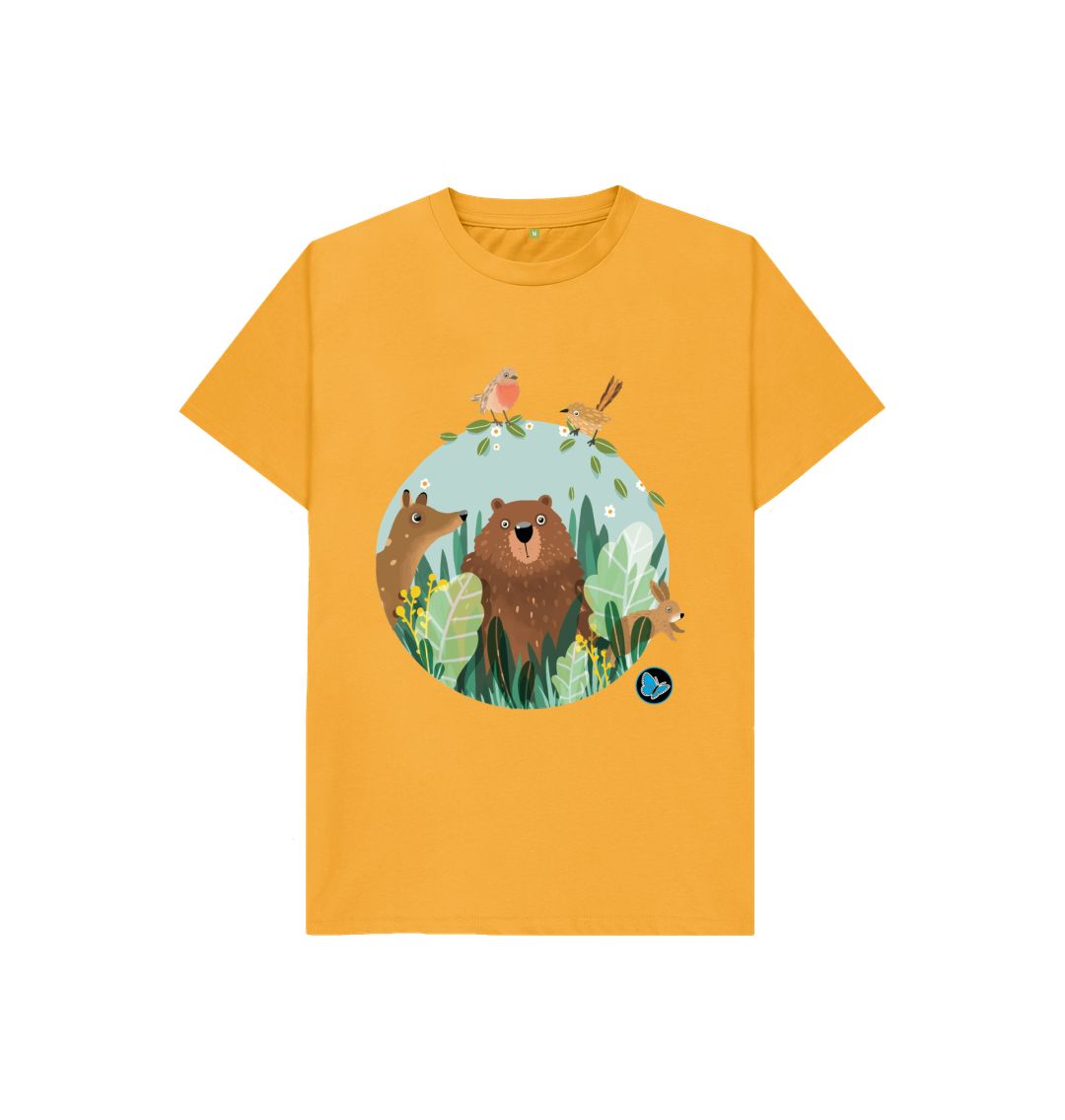 Mustard Animal Family T-Shirt - Children - Teemill