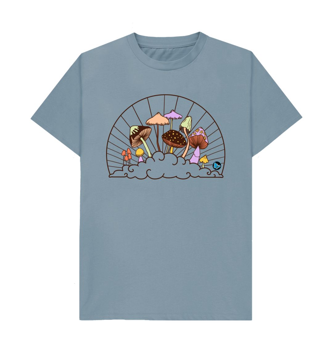 Stone Blue Fungi in the Clouds T-Shirt - Children - Teemill