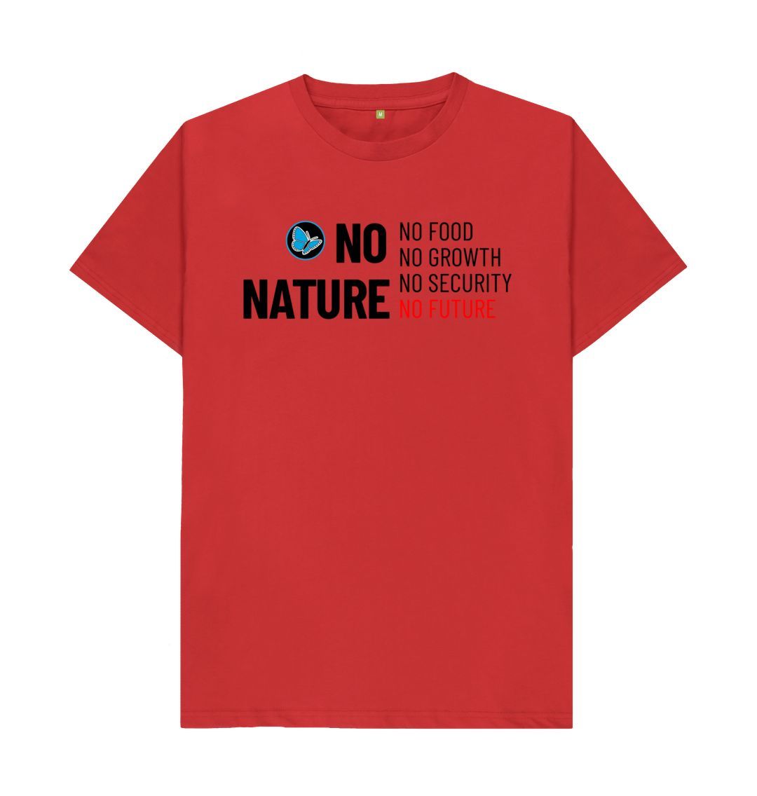 Red No nature, no future T-Shirt - Teemill