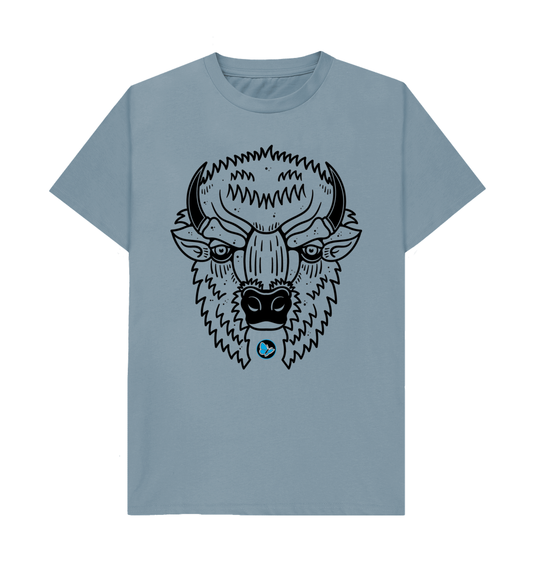 Stone Blue Strong Bison T-Shirt - Teemill