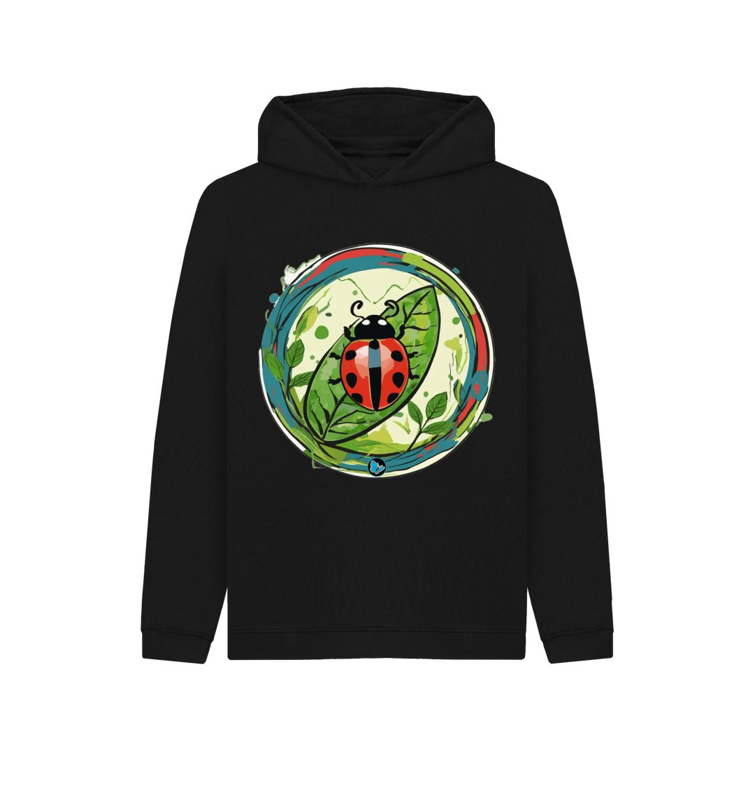 Black Ladybird hoodie - Children - Teemill