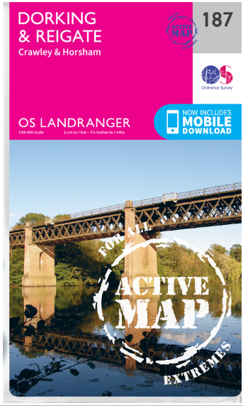 OS Map 187 Dorking and Reigate | Crawley and Horsham