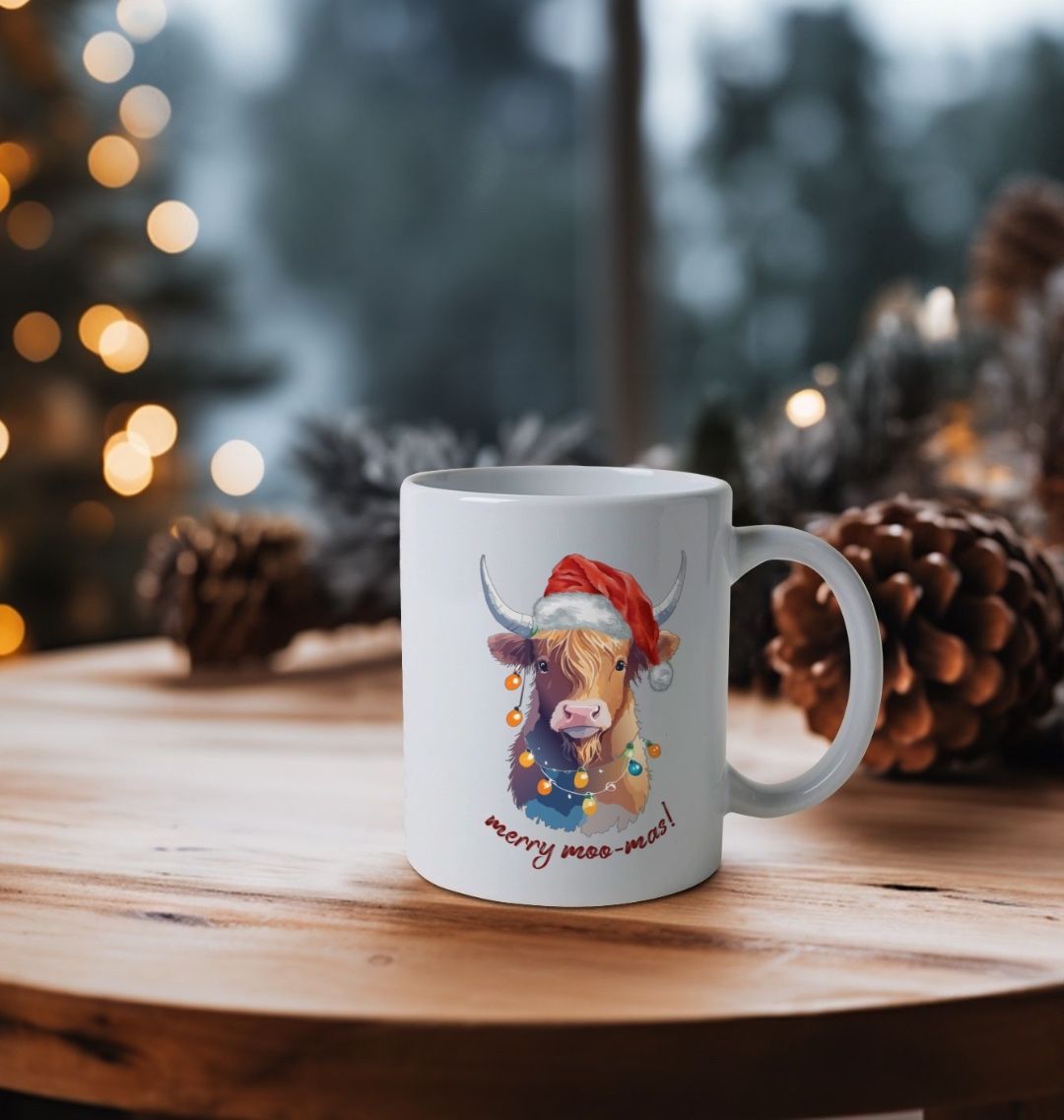Highland Cow Christmas Mug