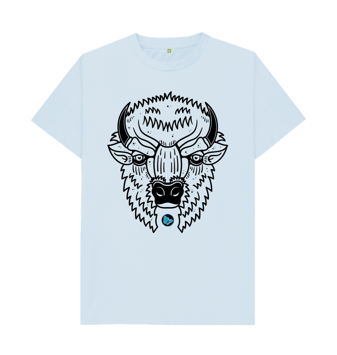 Sky Blue Strong Bison T-Shirt - Teemill