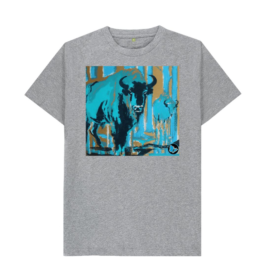 Athletic Grey Bison Art T-Shirt - Teemill