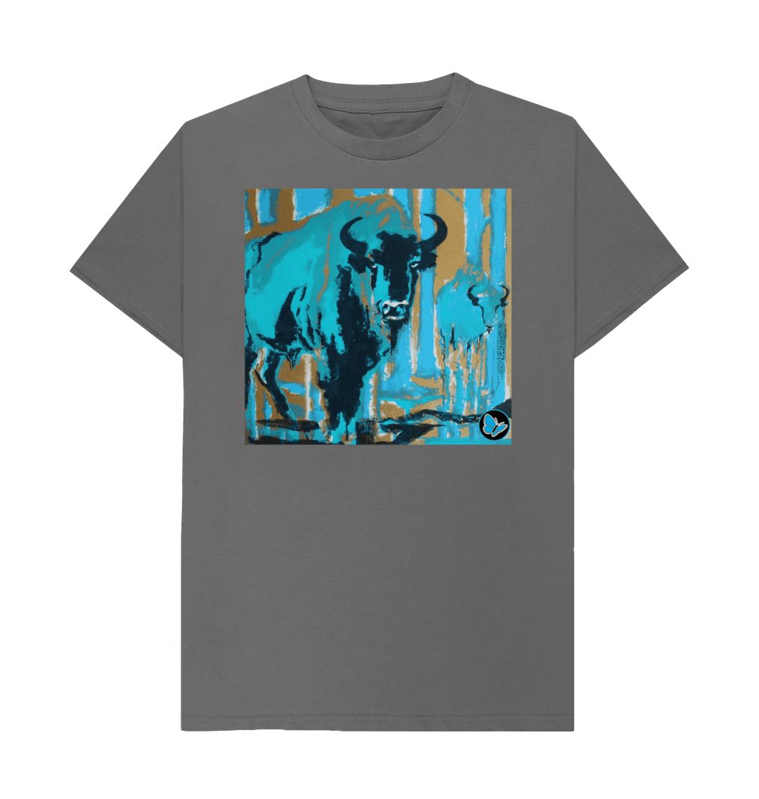 Slate Grey Bison Art T-Shirt - Teemill