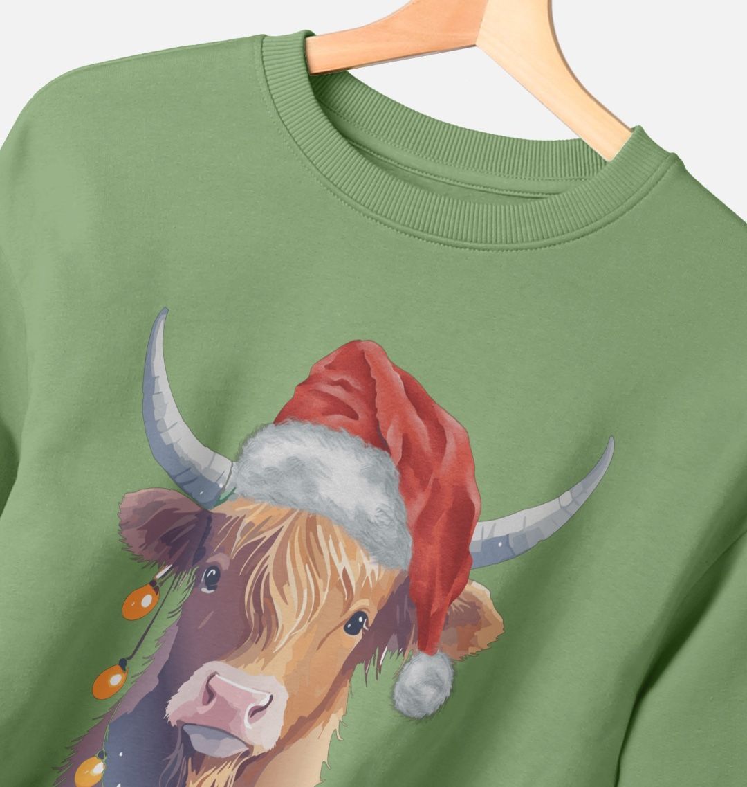 Merry Moo-Mas Festive Highland Cow Jumper - Teemill