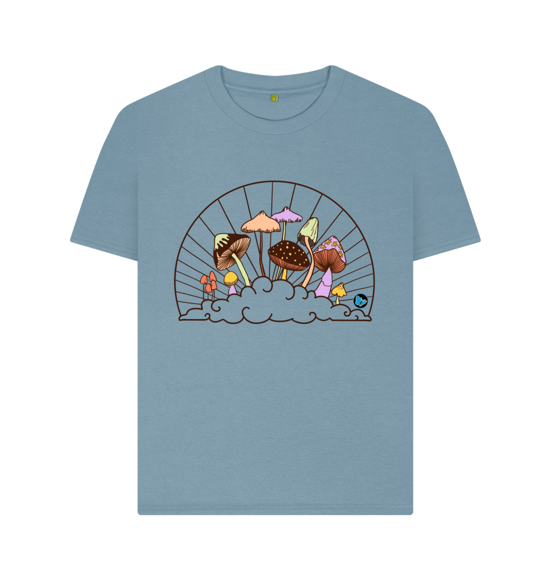 Stone Blue Fungi in the Clouds T-Shirt - Teemill