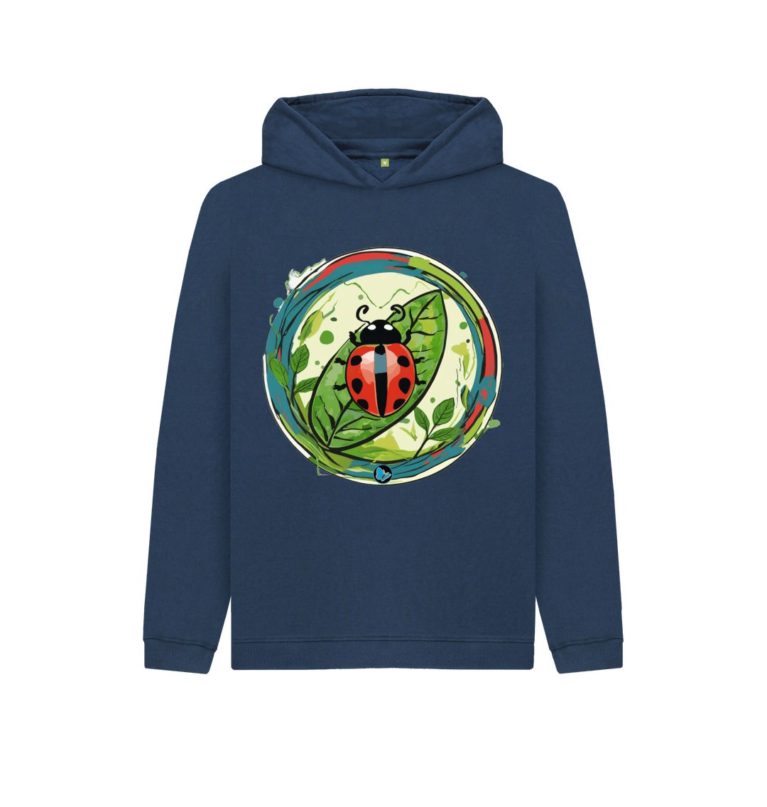 Navy Blue Ladybird hoodie - Children - Teemill