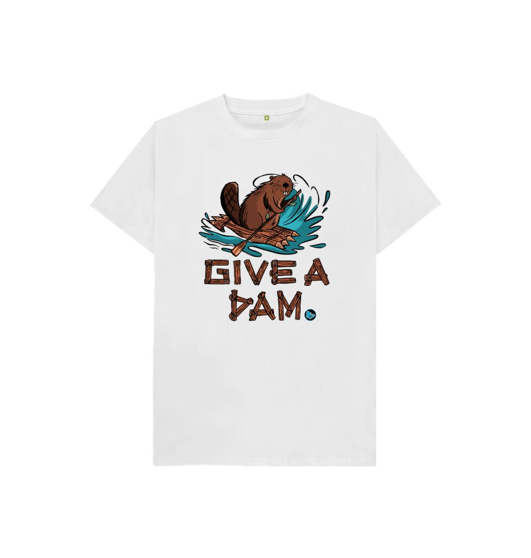 White Give a Dam T-Shirt - Children - Teemill