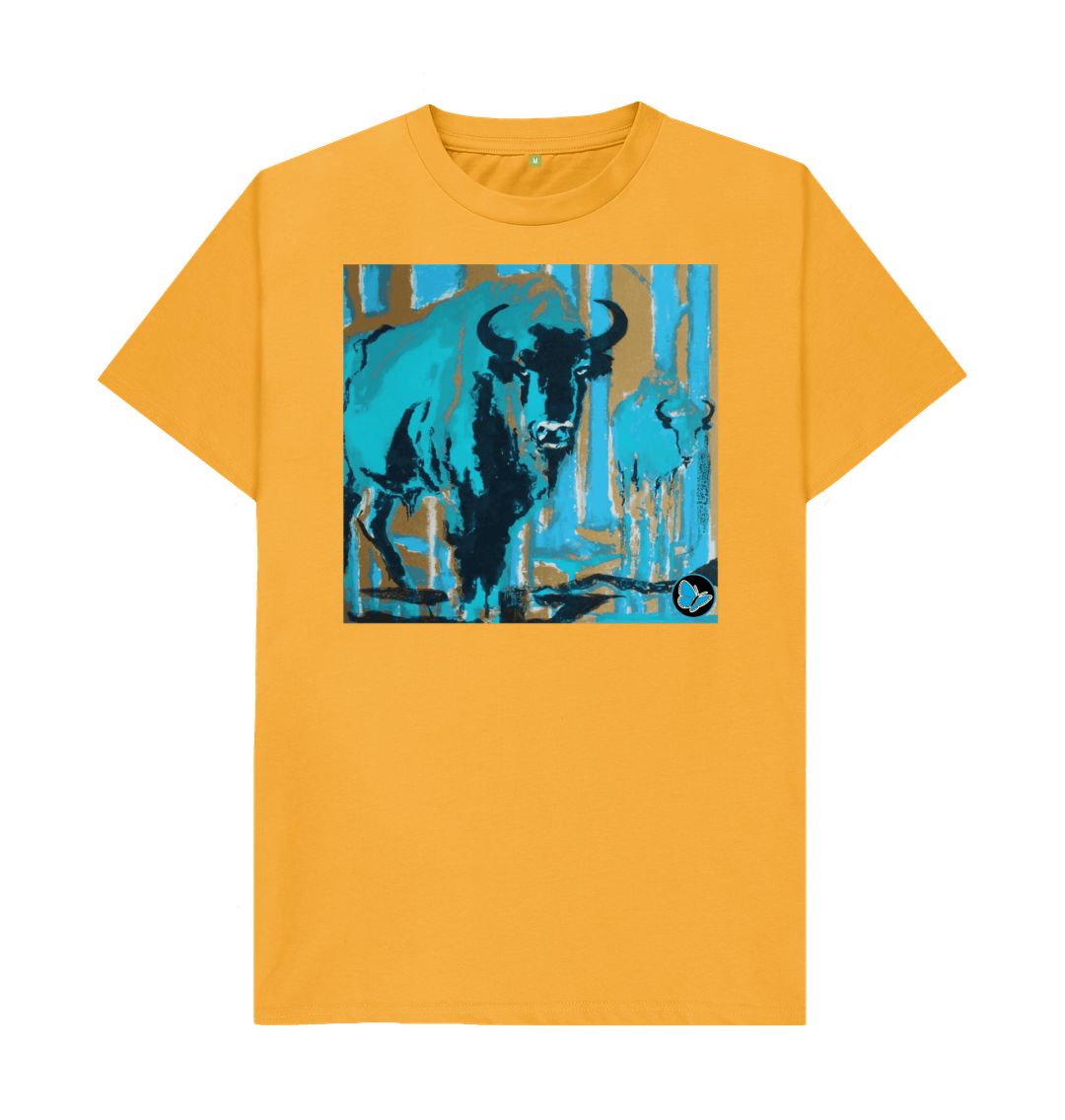 Mustard Bison Art T-Shirt - Teemill