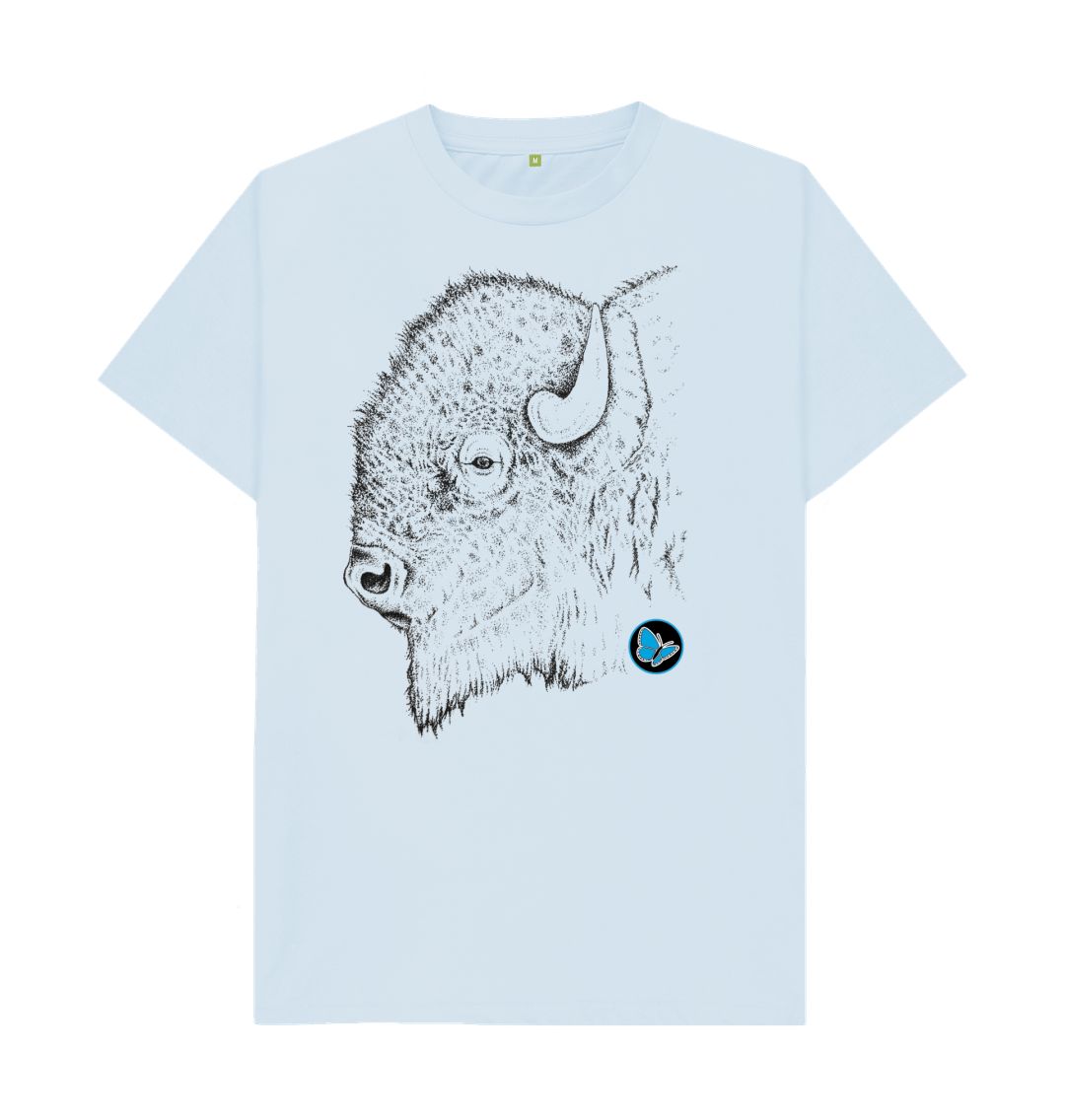 Sky Blue Bison Side View T-Shirt - Teemill