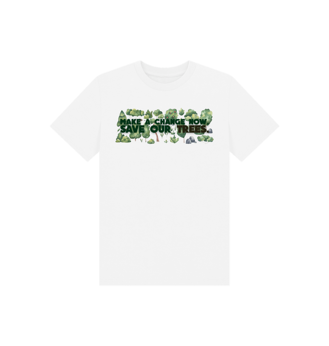 White Make A Change Woodlands T-shirt - Children - Teemill