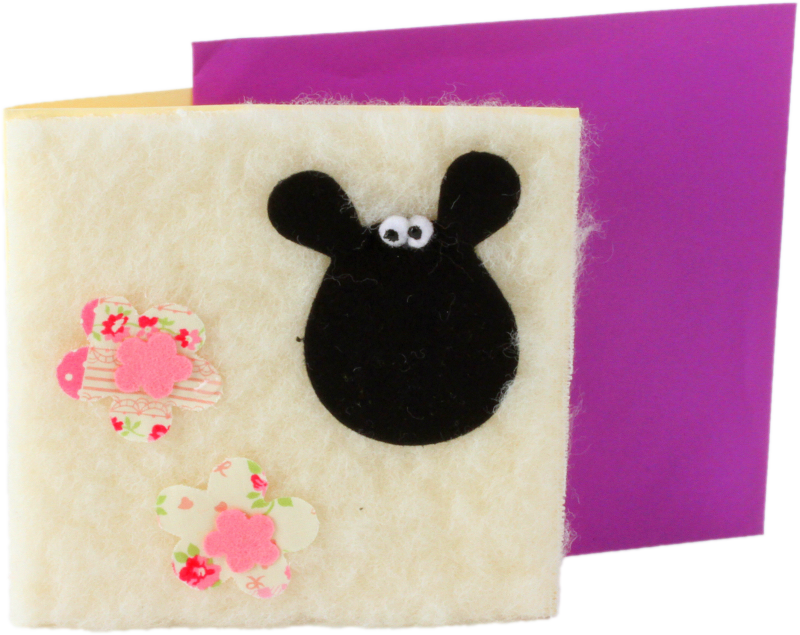 Handmade Woolly Sheep Card