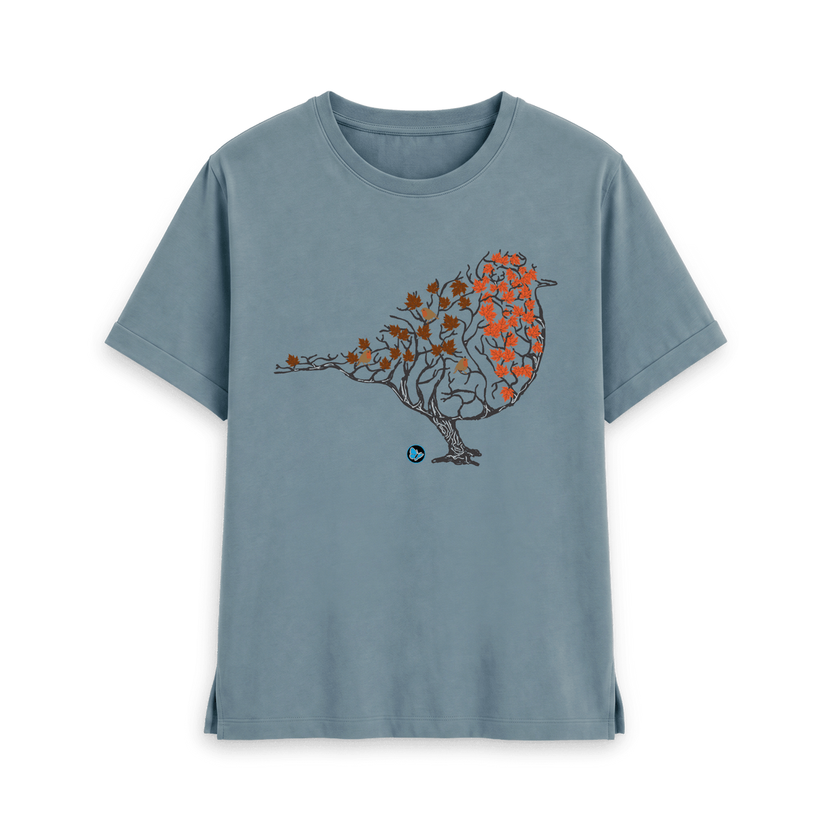 Stone Blue Printed T-shirt Front