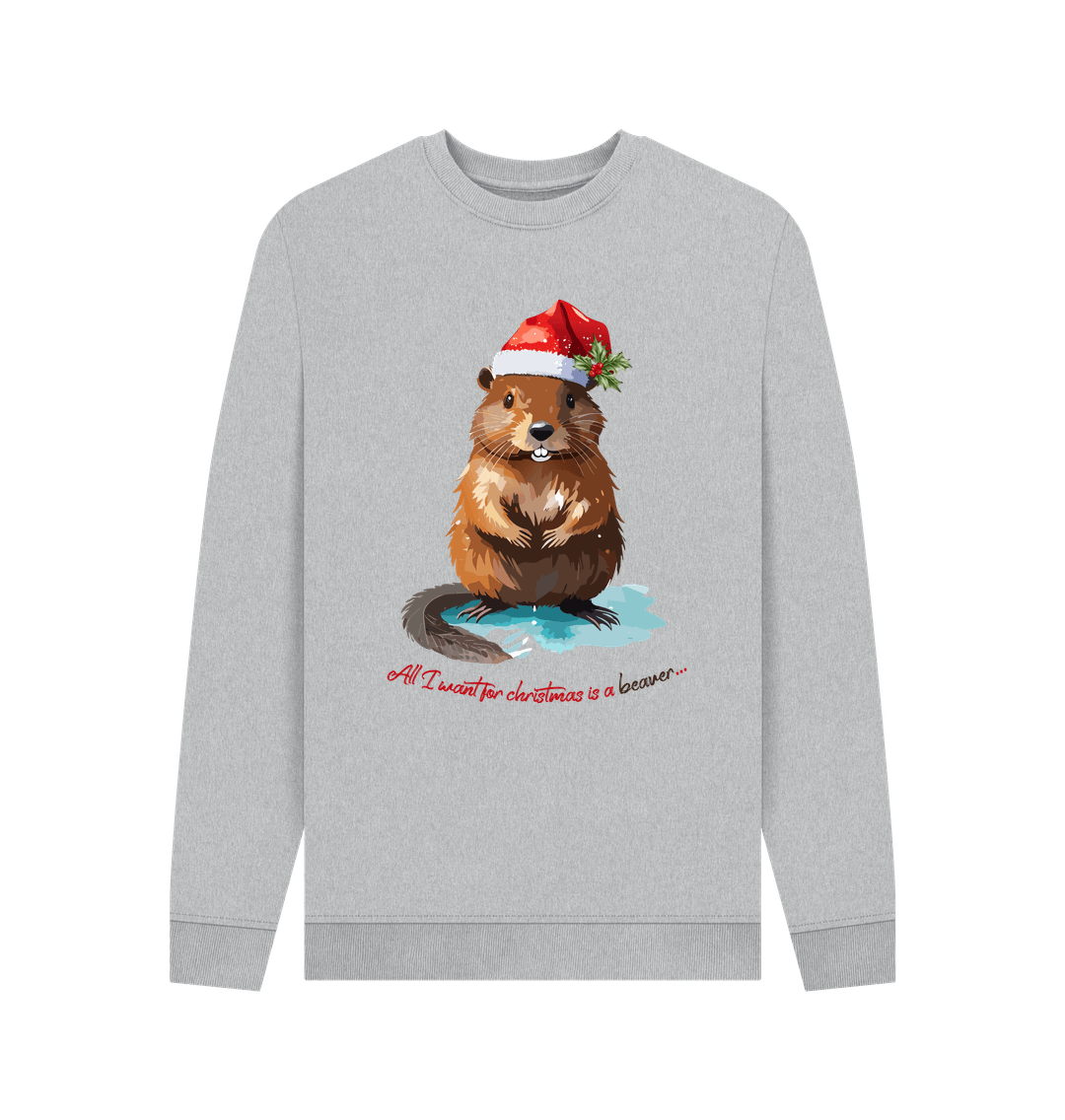 Grey Recycled Printed Sweater Front