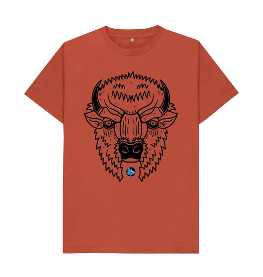 Rust Strong Bison T-Shirt - Teemill