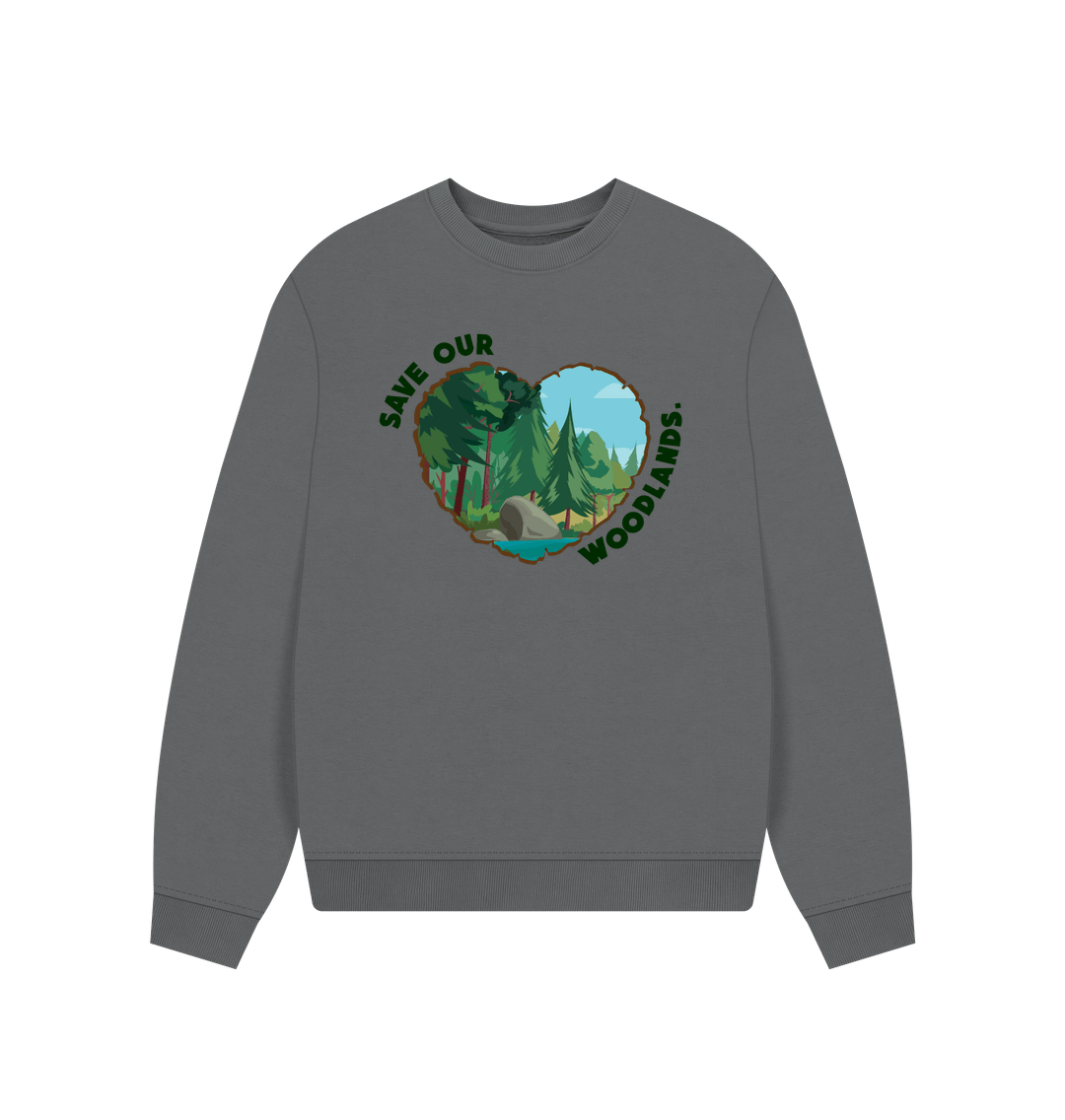 Slate Grey Save Our Woodlands Jumper - Teemill