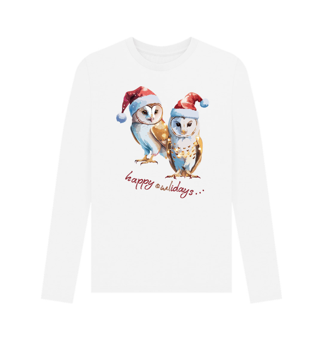 White Owl Christmas Top - Teemill