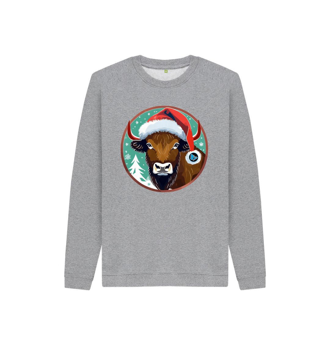 Athletic Grey Bison Christmas Jumper - Children - Teemill