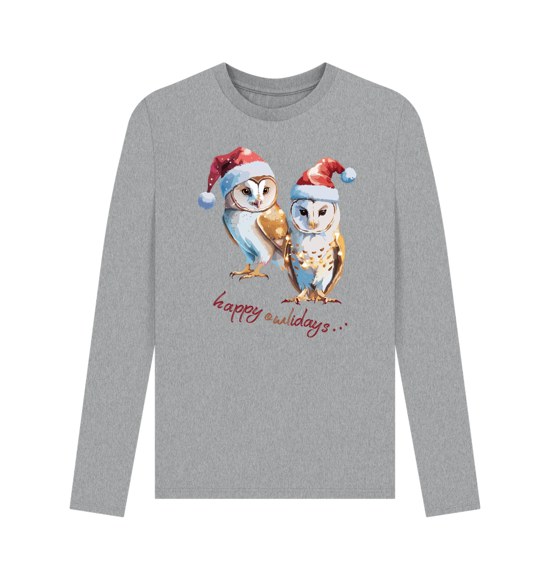 Athletic Grey Owl Christmas Top - Teemill