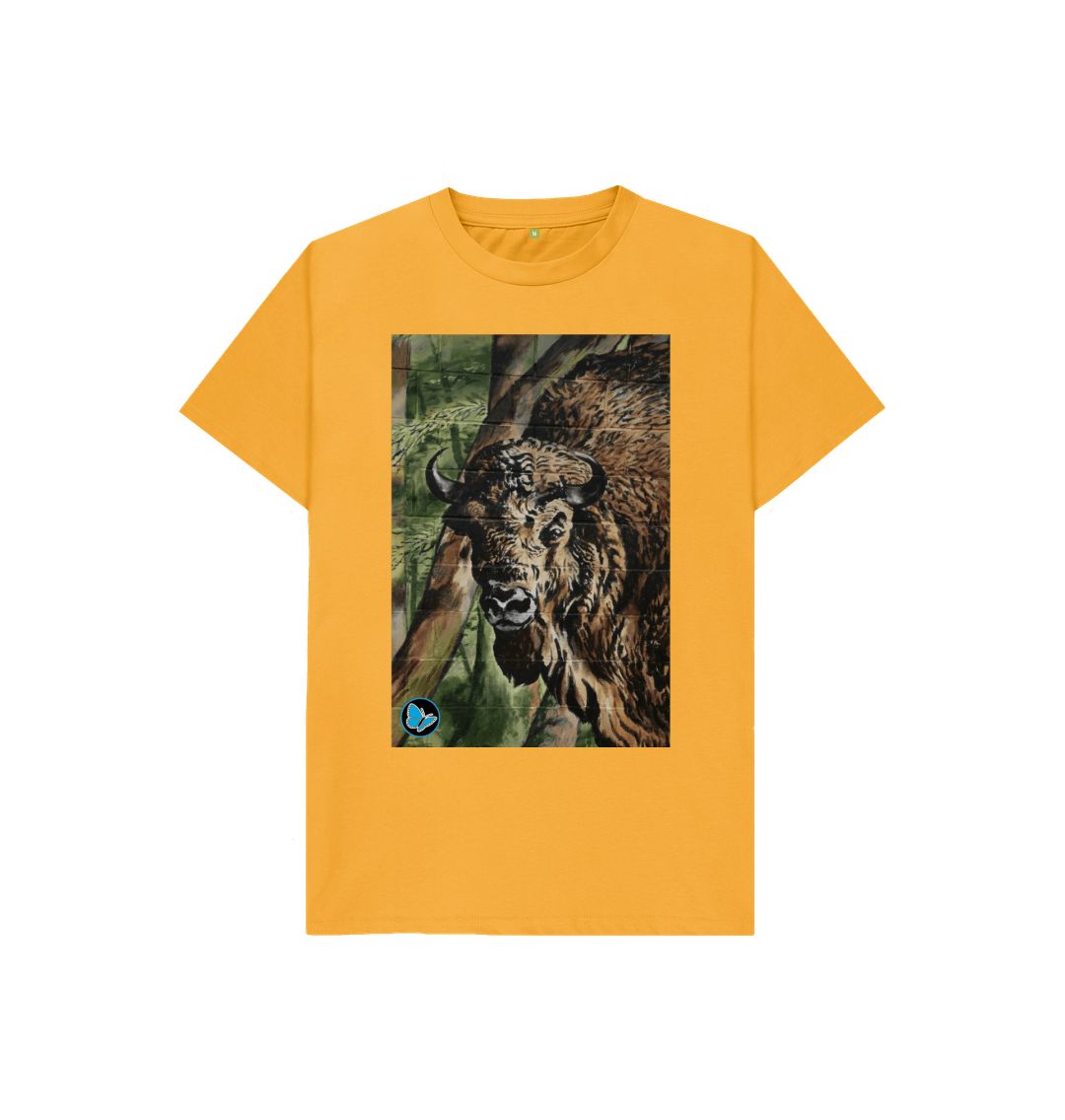 Mustard Bison Mural Art T-Shirt - Children - Teemill