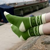 Bamboo Socks (Bicycles Green & Cream)